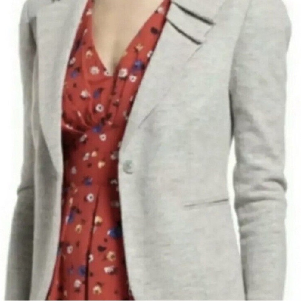 ANTHROPOLOGIE Elevenses Grey Gray Wool Blend office Career Blazer Size 6